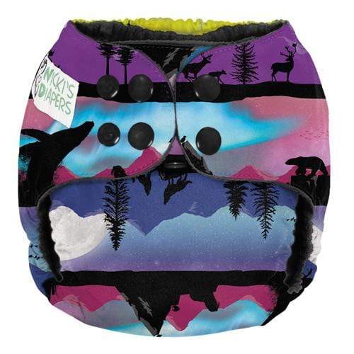 CLEARANCE: Nicki&#39;s Diapers One Size Snap Pocket Diaper Northern Lights