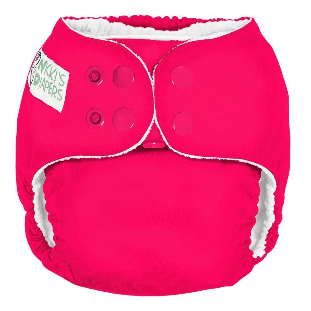 CLEARANCE: Nicki&#39;s Diapers One Size Snap Pocket Diaper Poppin Pink