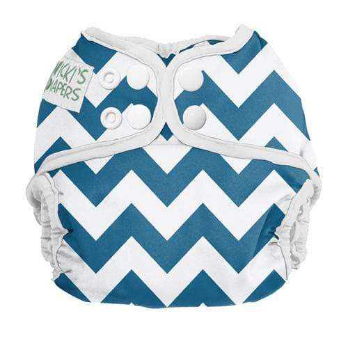 CLEARANCE: Nicki&#39;s Diapers Snap Cloth Diaper Cover Newborn / Blue Razz Chevron