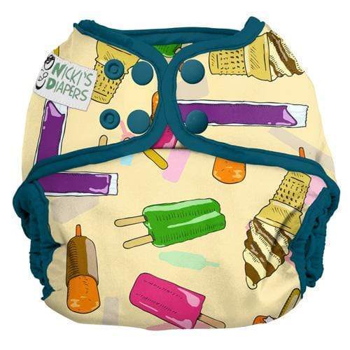 CLEARANCE: Nicki&#39;s Diapers Snap Cloth Diaper Cover One Size / Brain Freeze
