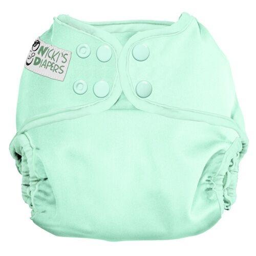CLEARANCE: Nicki&#39;s Diapers Snap Cloth Diaper Cover One Size / Key lime