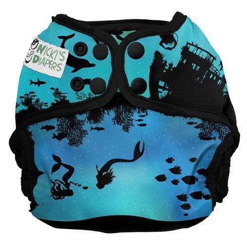 CLEARANCE: Nicki&#39;s Diapers Snap Cloth Diaper Cover One Size / Underwater World