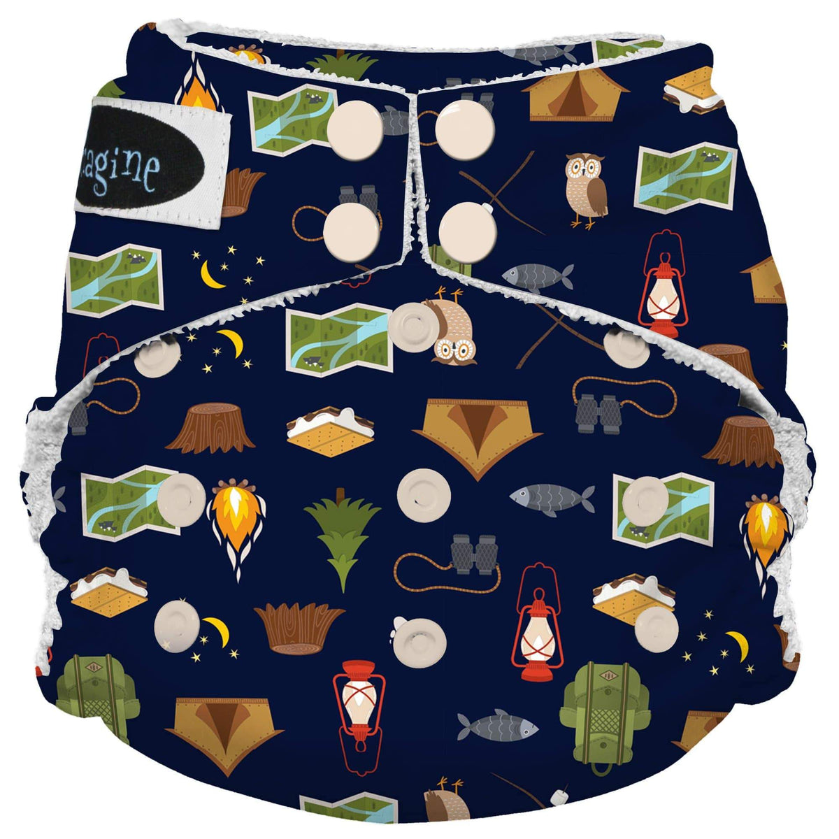 Imagine Baby Bamboo Snap All-In-One Diapers Happy Camper / One Size