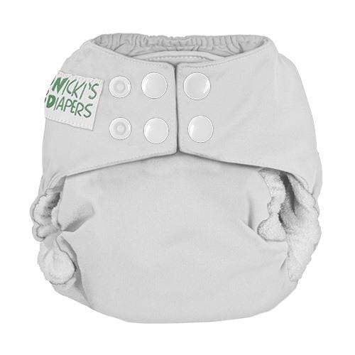 Nicki's Diapers Bamboo Snap All-In-One Diapers Marshmallow / Newborn