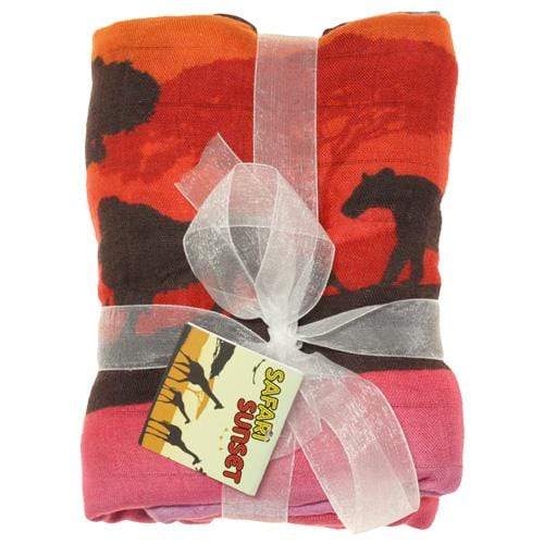 Nicki's Diapers Bamboo Swaddle Blanket Safari Sunset