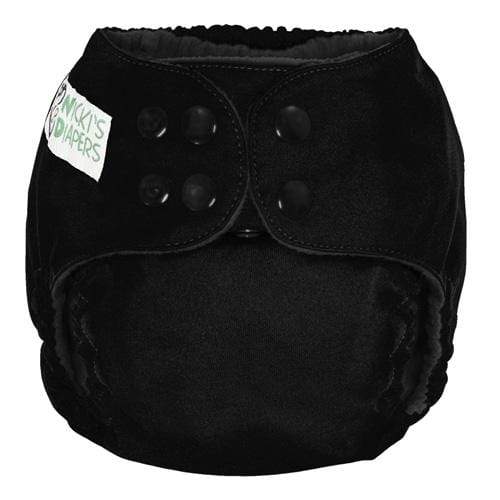 Nicki&#39;s Diapers One Size Snap Pocket Diaper Black Licorice