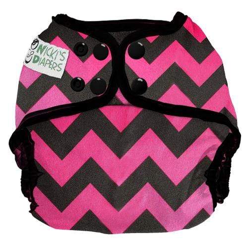 Nicki's Diapers Snap Cloth Diaper Cover One Size / Poppin Pink Chevron