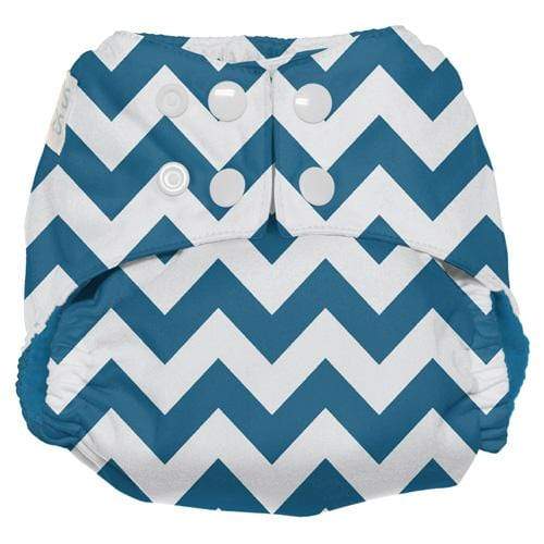 Nicki's Diapers Ultimate Snap All-In-One Diapers Blue Razz Chevron / One Size