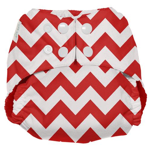 Nicki's Diapers Ultimate Snap All-In-One Diapers Candy Cane Chevron / One Size