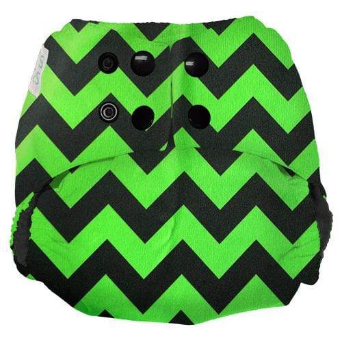 Nicki's Diapers Ultimate Snap All-In-One Diapers Get Slimed Chevron / One Size