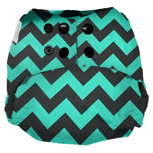 Nicki&#39;s Diapers Ultimate Snap All-In-One Diapers Jade Chevron / One Size