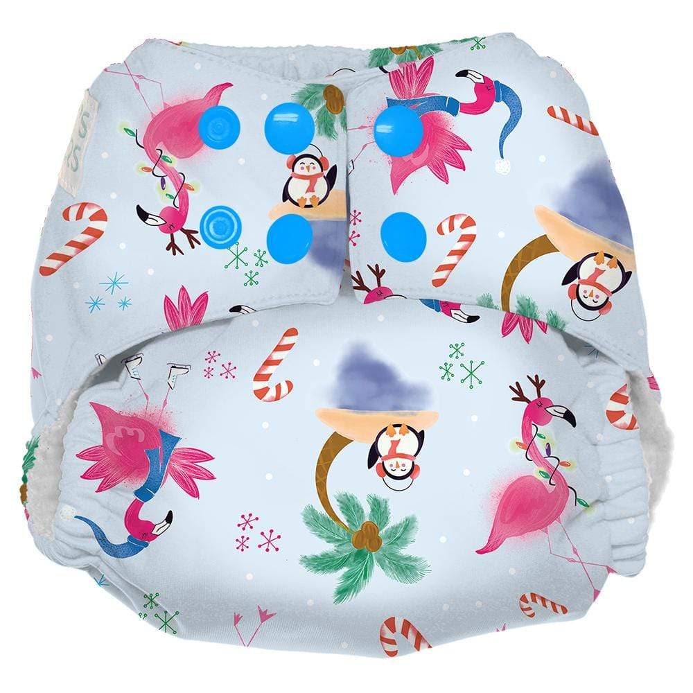 Nicki&#39;s Diapers Ultimate Snap All-In-One Diapers Jingle and Flamingle / One Size