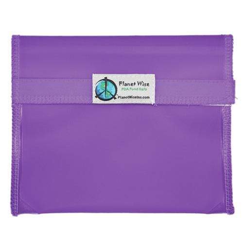 Planet Wise Tinted Hook & Loop Sandwich Bag Purple / Sandwich Bag / 1
