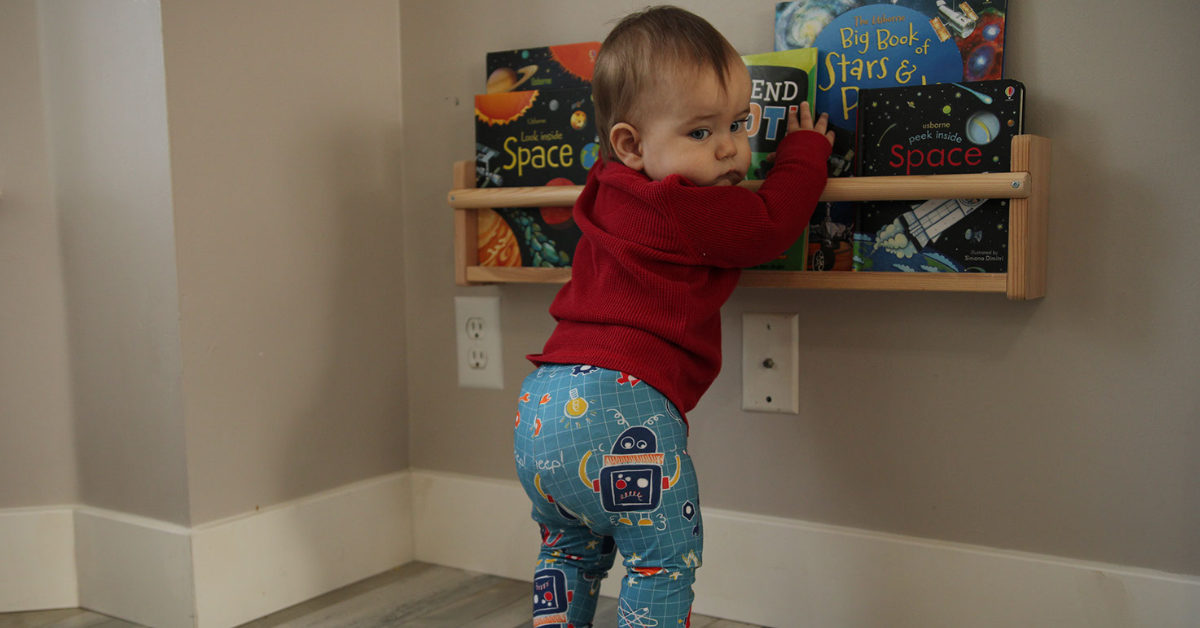 Baby and Bookshelf