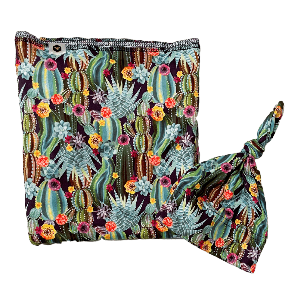 Bumblito Stretch Swaddle Set Midnight Bloom