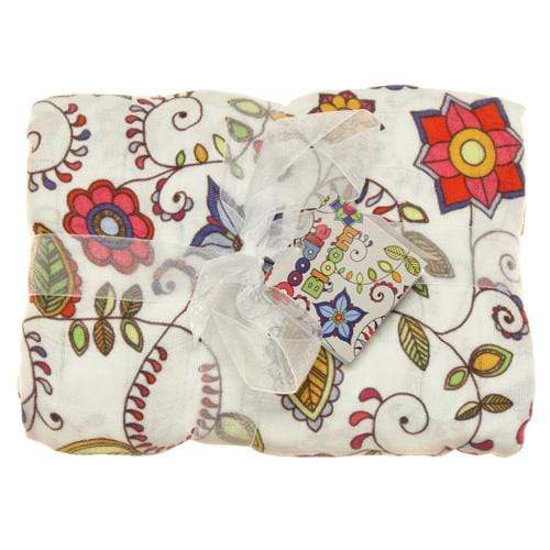 CLEARANCE: Nicki&#39;s Diapers Bamboo Swaddle Blanket Doodle Bloom