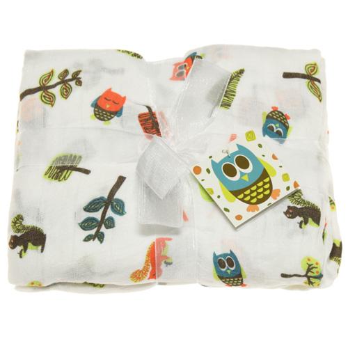 CLEARANCE: Nicki&#39;s Diapers Bamboo Swaddle Blanket Tree Friends