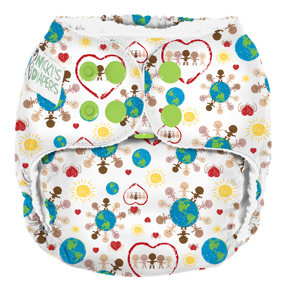 CLEARANCE: Nicki&#39;s Diapers One Size Snap Pocket Diaper Hands of Hope