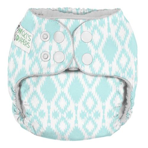 CLEARANCE: Nicki's Diapers One Size Snap Pocket Diaper Rain