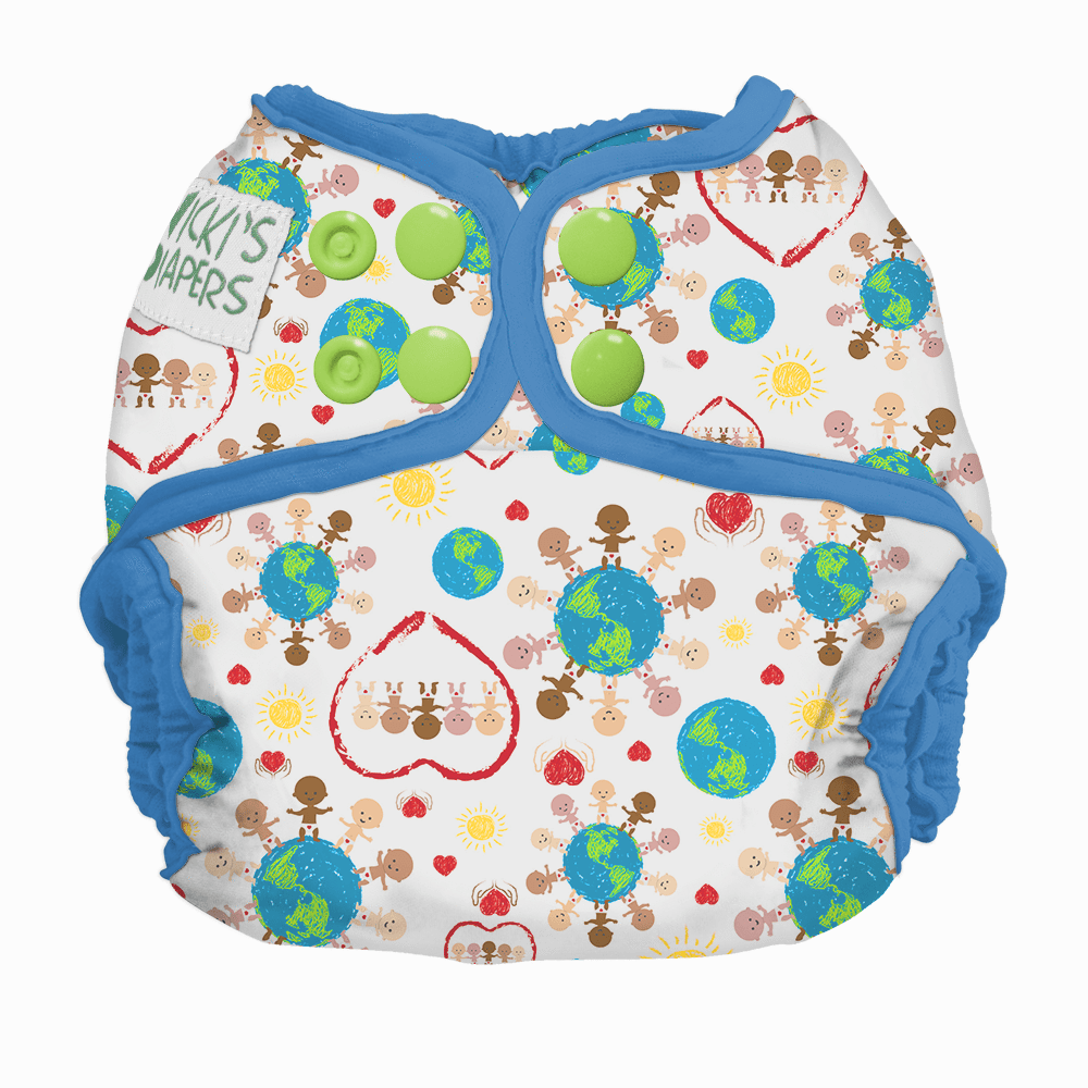 CLEARANCE: Nicki&#39;s Diapers Snap Cloth Diaper Cover Newborn / Hands of Hope