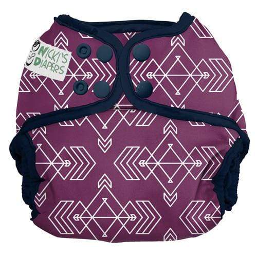 CLEARANCE: Nicki&#39;s Diapers Snap Cloth Diaper Cover One Size / Compass Mulberry