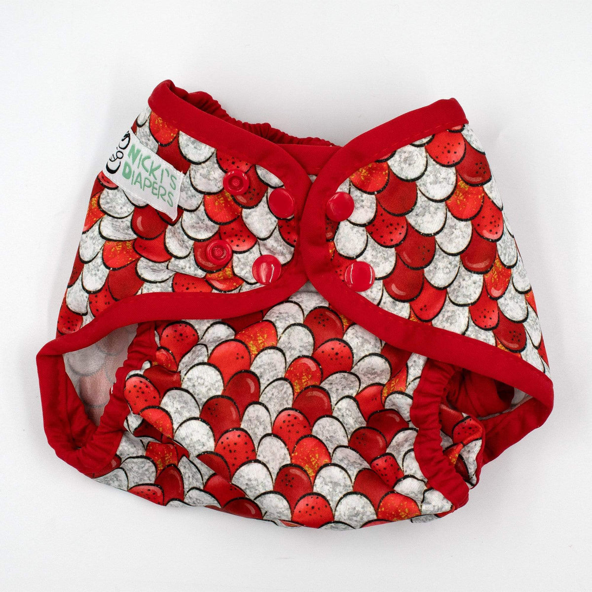 CLEARANCE: Nicki&#39;s Diapers Snap Cloth Diaper Cover One Size / Fire Breather