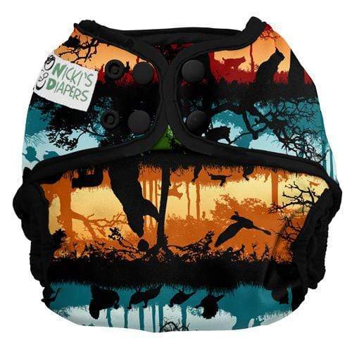 CLEARANCE: Nicki&#39;s Diapers Snap Cloth Diaper Cover One Size / Into the Woods