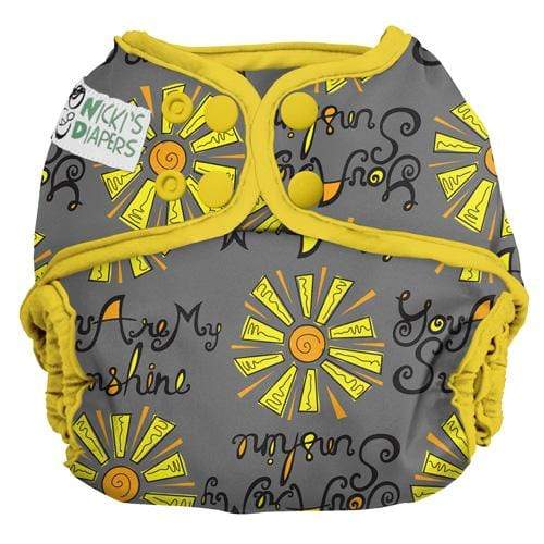 CLEARANCE: Nicki&#39;s Diapers Snap Cloth Diaper Cover One Size / You Are My Sunshine