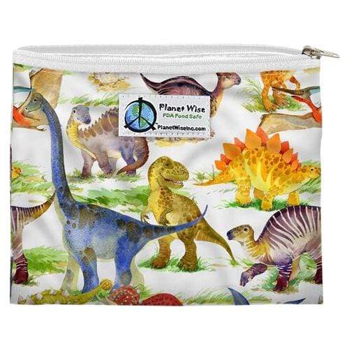 CLEARANCE: Planet Wise Reusable Printed Zipper Sandwich Bag Dino Mite