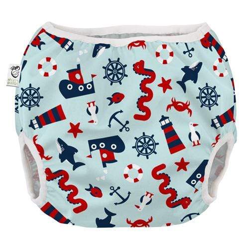 FLASH SALE: Nicki's Diapers Pull-On Diaper Cover Small / Nautical Nessie