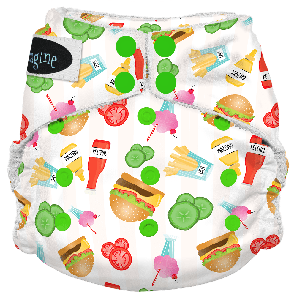 Imagine Baby Bamboo Snap All-In-One Diapers Dine n' Dash / One Size