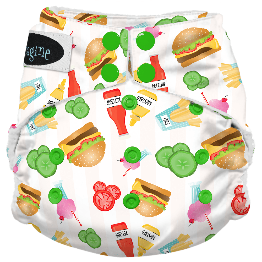 Imagine Baby Stay Dry Microfiber Snap All-In-One Diaper Dine n&#39; Dash / One Size