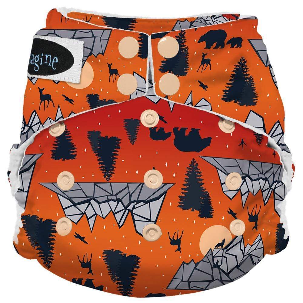Imagine Baby Stay Dry Microfiber Snap All-In-One Diaper Howl at the Moon / One Size