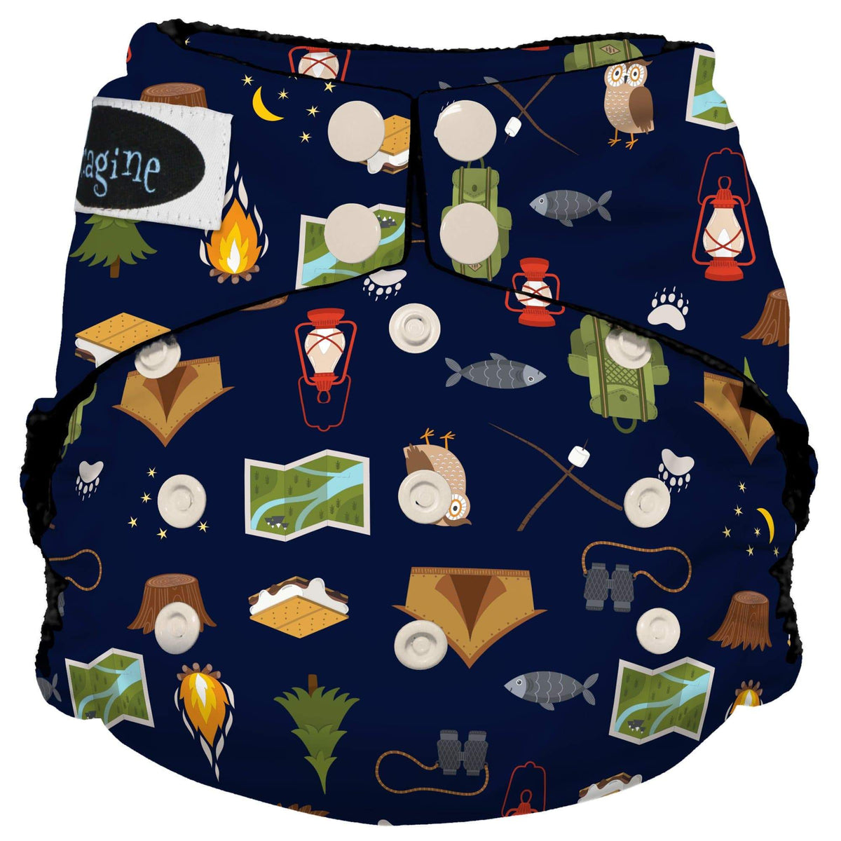 Imagine Baby Stay Dry Microfiber Snap All-In-One Diaper One Size / Camp Evenings