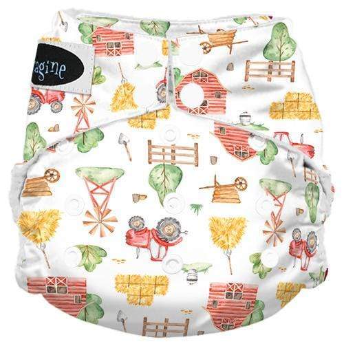 Imagine Baby Stay Dry Microfiber Snap All-In-One Diaper One Size / Little Farmer