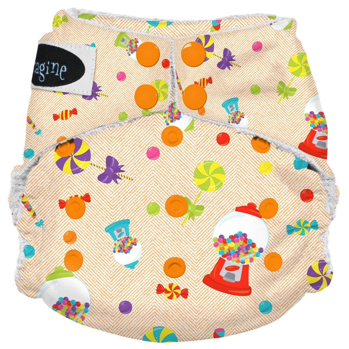 Imagine Baby Stay Dry Microfiber Snap All-In-One Diaper One Size / Sugar Rush