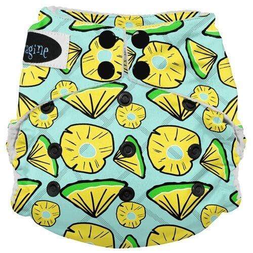 Imagine Baby Stay Dry Microfiber Snap All-In-One Diaper Pineapple Pop / One Size