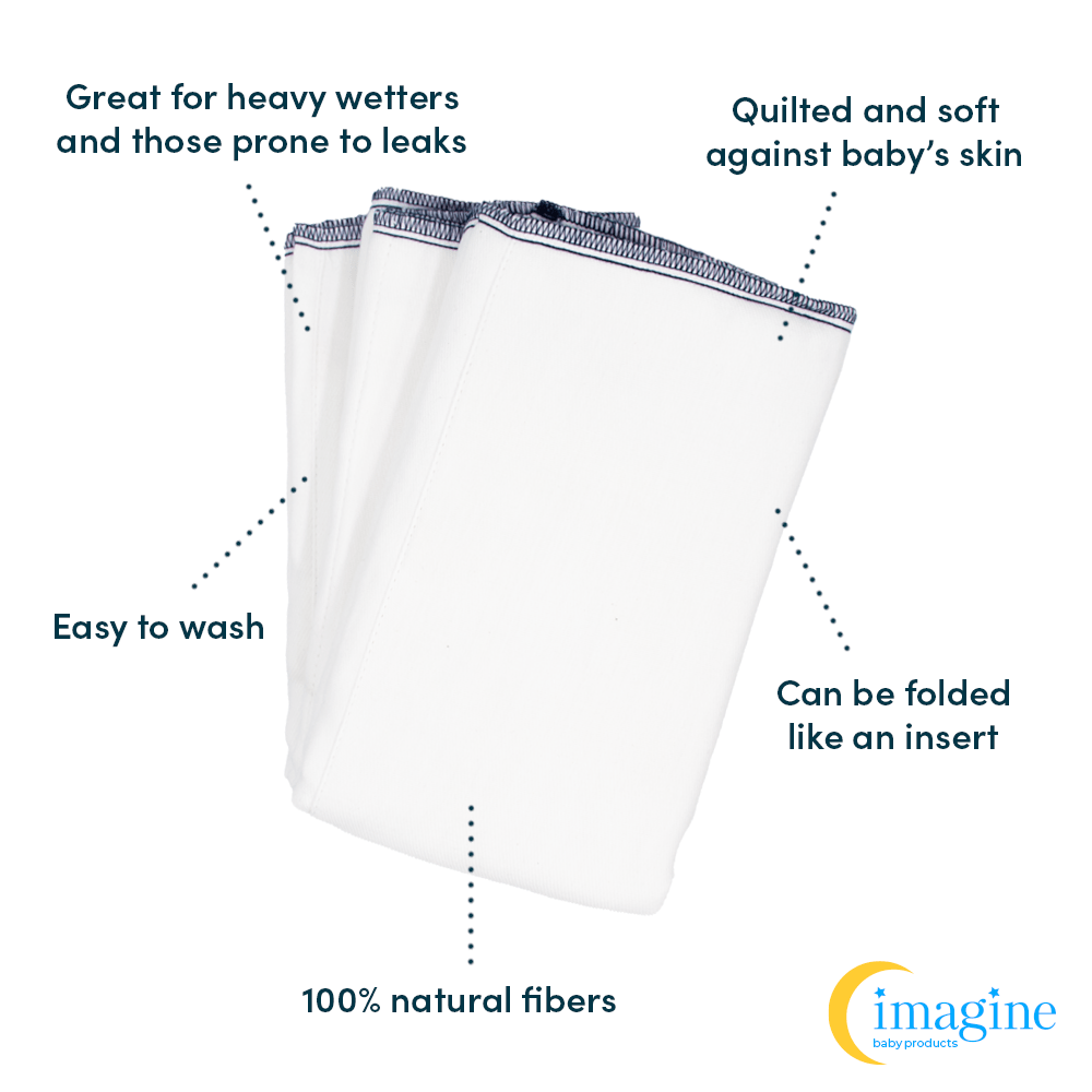 Imagine Smart Fit Cotton Prefold Cloth Diapers - 6 Pack