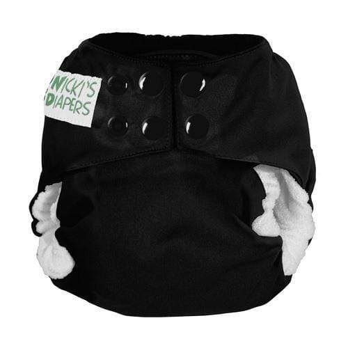Nicki's Diapers Bamboo Snap All-In-One Diapers Black Licorice / One Size