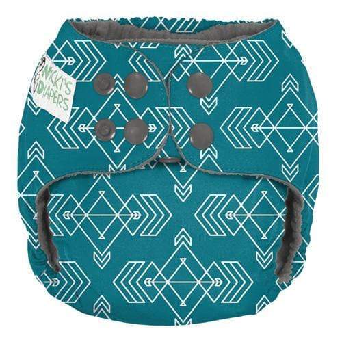 Nicki&#39;s Diapers One Size Snap Pocket Diaper Compass Lagoon