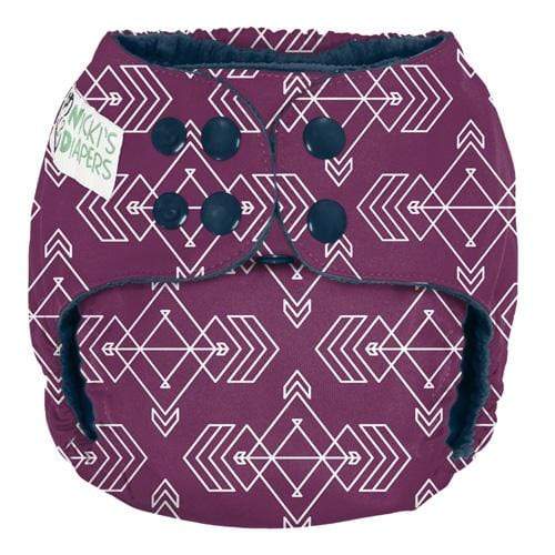 Nicki&#39;s Diapers One Size Snap Pocket Diaper Compass Mulberry