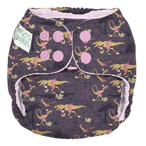 Nicki's Diapers One Size Snap Pocket Diaper Dinorella