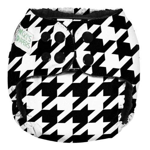 Nicki&#39;s Diapers One Size Snap Pocket Diaper Licorice Houndstooth