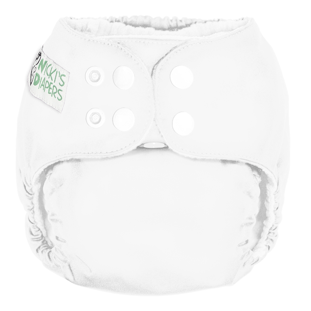 Nicki's Diapers One Size Snap Pocket Diaper Marshmallow