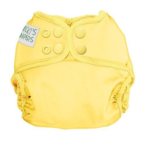 Nicki's Diapers Snap Cloth Diaper Cover Newborn / Banana