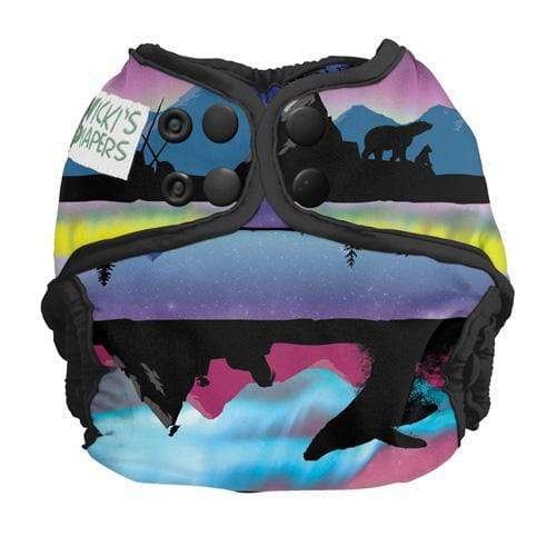 Nicki's Diapers Snap Cloth Diaper Cover Newborn / Northern Lights