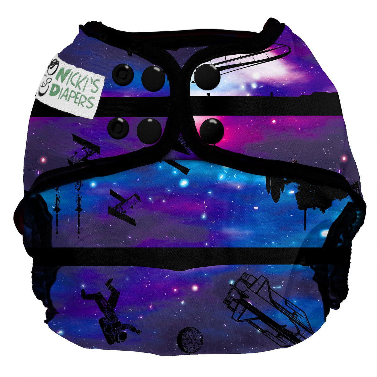 Nicki&#39;s Diapers Snap Cloth Diaper Cover Newborn / Outta This World