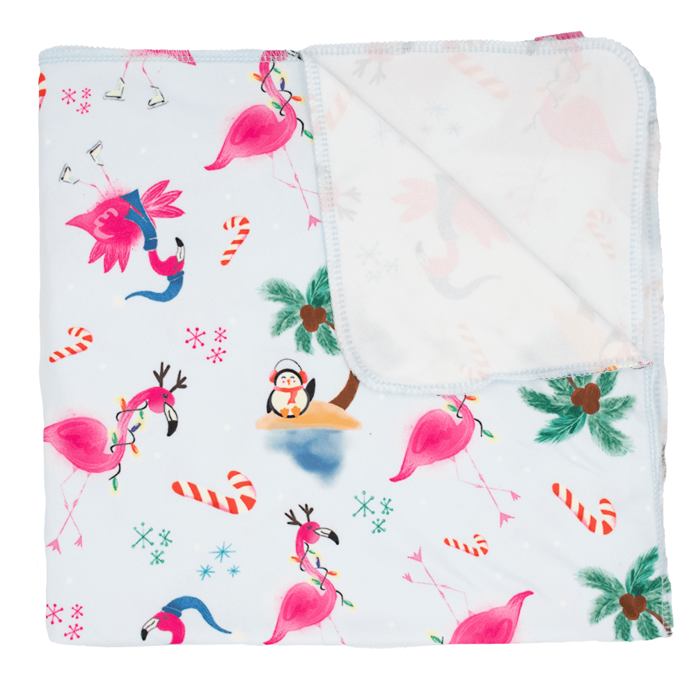 Nicki&#39;s Diapers Stretchy Swaddle Blanket Jingle and Flamingle