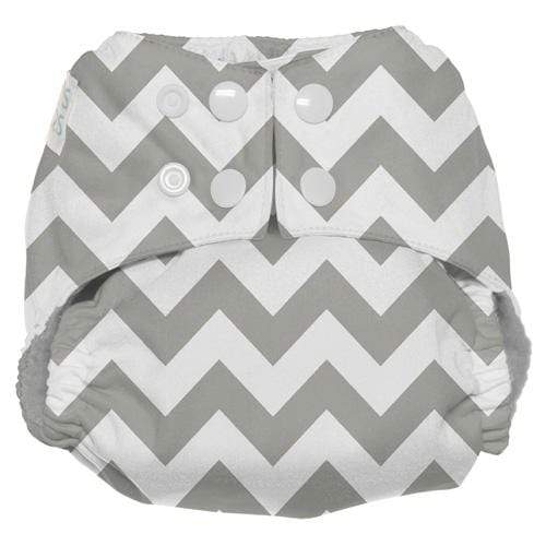 Nicki's Diapers Ultimate Snap All-In-One Diapers Gray Chevron / One Size