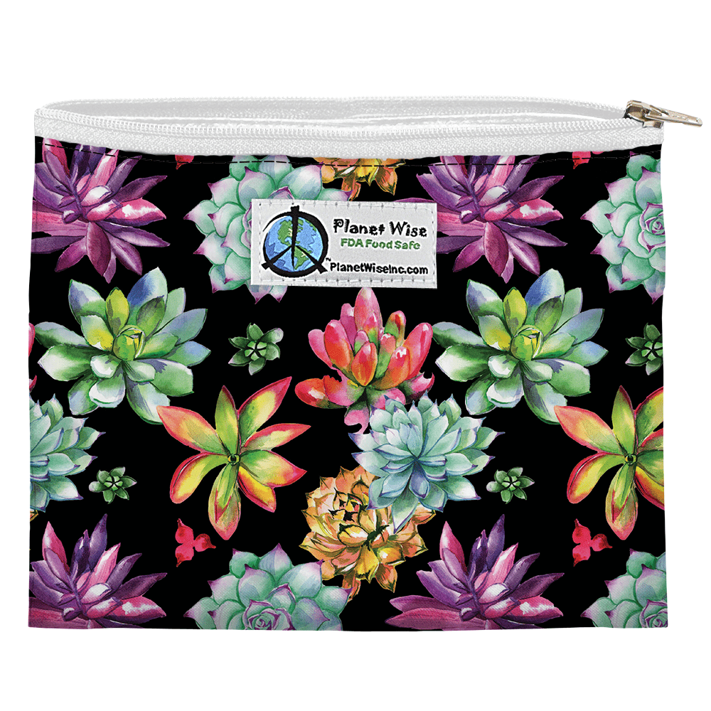 Planet Wise Reusable Printed Zipper Sandwich Bag On Point